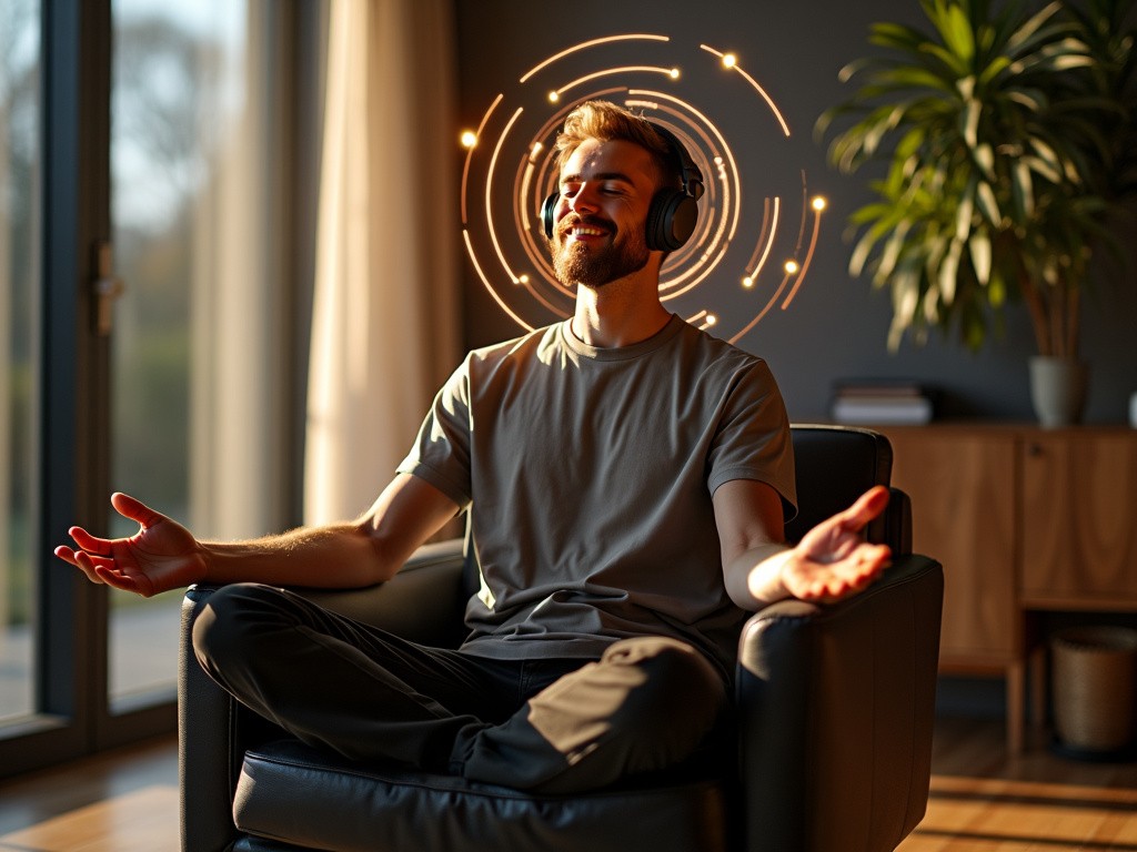 Gehirnwellen Synchronisieren Mit Freude Und Musik Entspannen