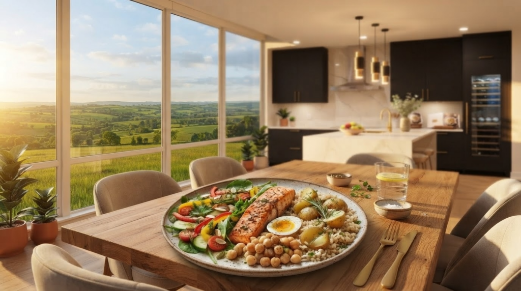 Gesunder Teller Vielfalt essen und sich so gesund ernähren