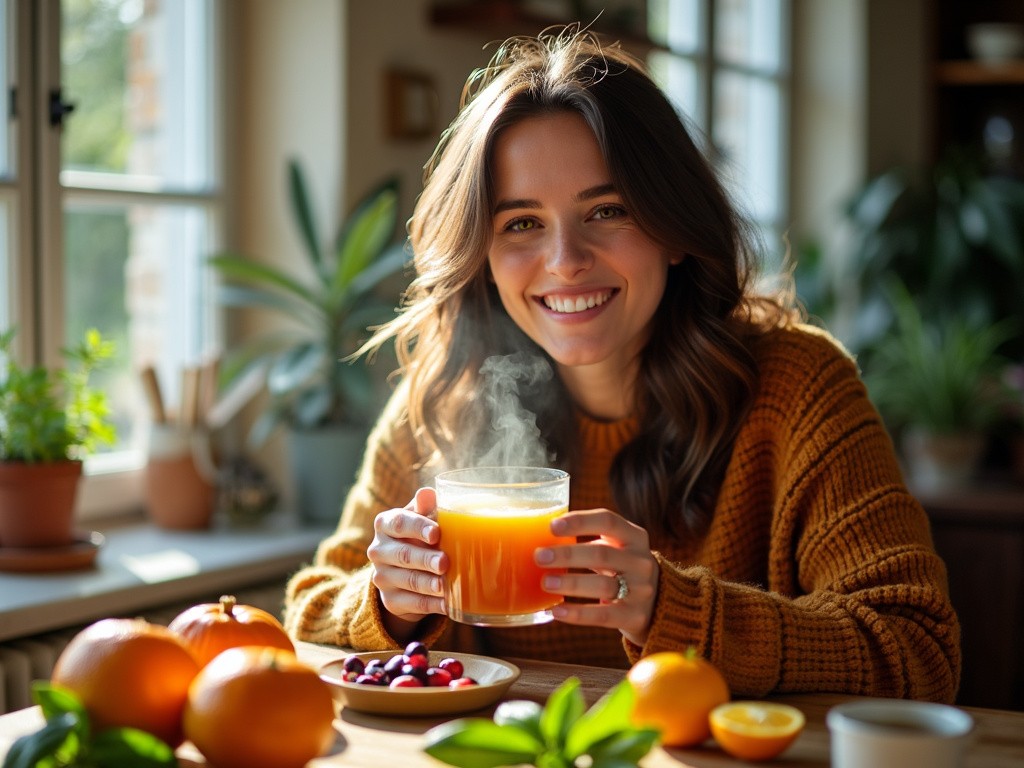 Immunbooster Mit Orangen Genießt Diese Junge Dame Täglich Für Ihre Gesundheit