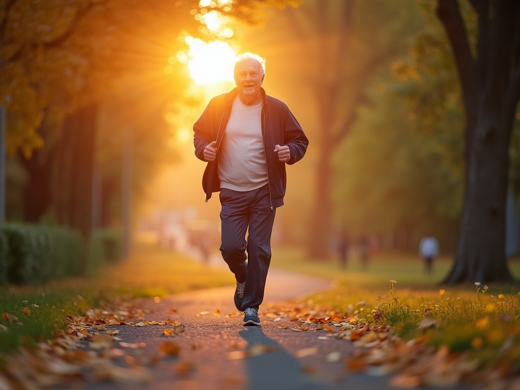 Magnesium Unterstützt Diesen Joggenden Senior Für Starke Muskeln