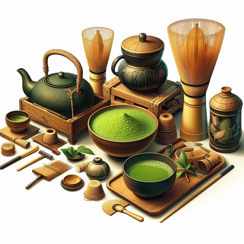 Matcha-Tee Set umfangreich 