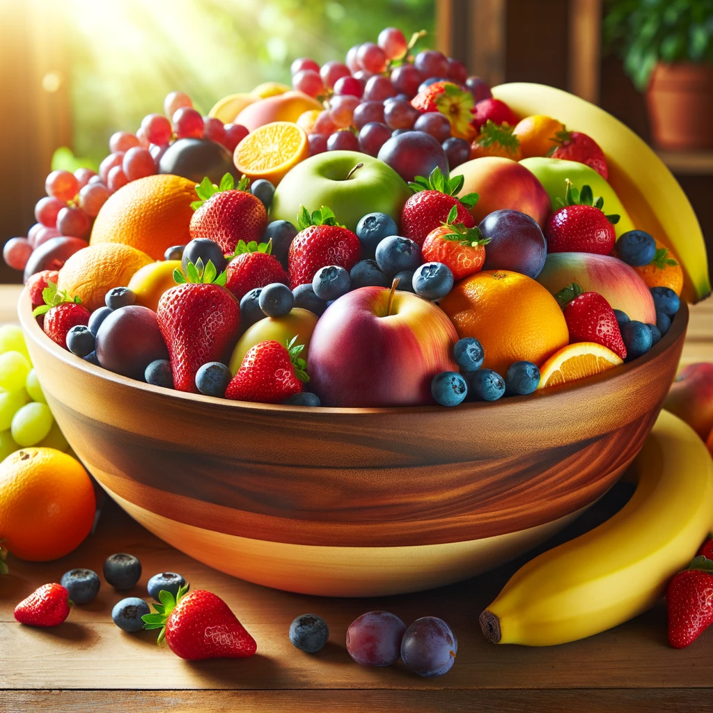 Eine Schüssel mit viel Obst ist Teil von Epi-Food.
