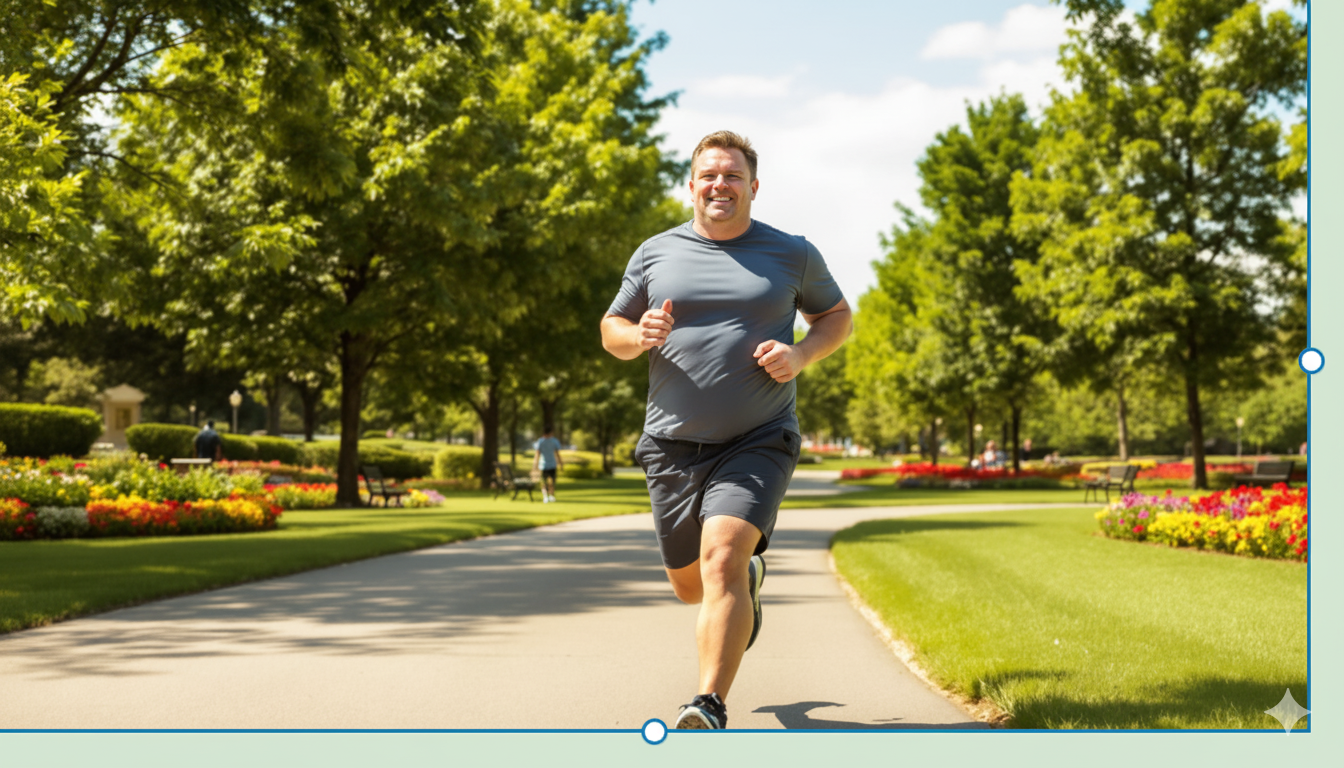 Bauchfett loswerden mit hiit laufen, schnell und langsam, wie dieser sportler.