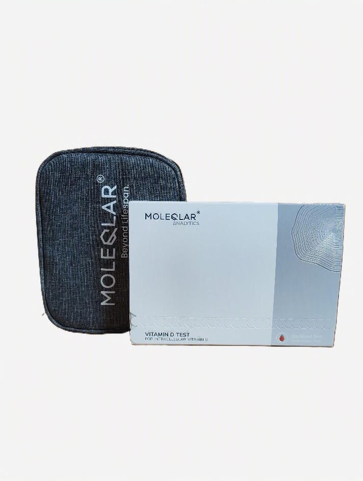 MOLEQLAR. Beyond Lifespan. Analytics. Vitamin D test. Trockenblut. Privates produktfoto.