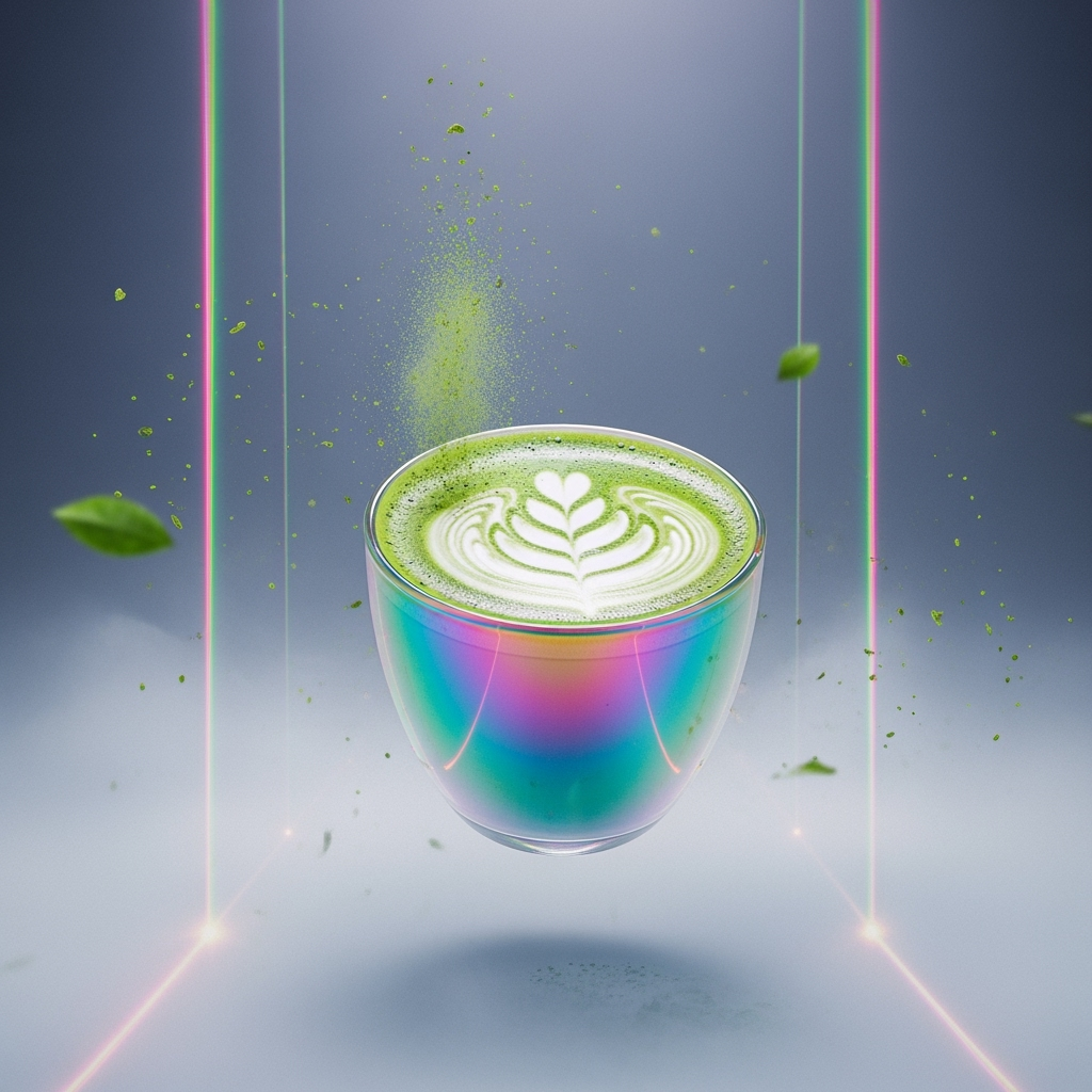 Matcha kann dich zum schweben bringen mit einem sanftem energischub. symbolbild.