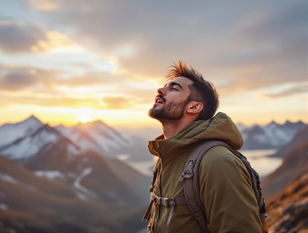 Symbolbild. energie wie ein himalaya hiker. wie shilajit natürliche kraftreserven aktiviert und konzentration fördert.