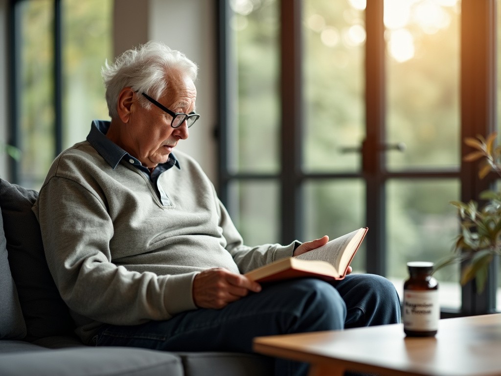 Magnesium L Threonat Kann Wie Bei Diesem älteren Herrn Langes Konzentriertes Lesen Ermöglichen