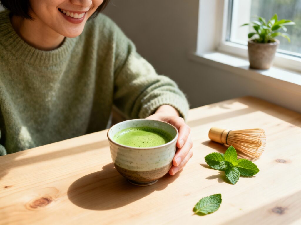 Matcha lifestyle ist sanfte Happiness und Energie. Symbolbild.