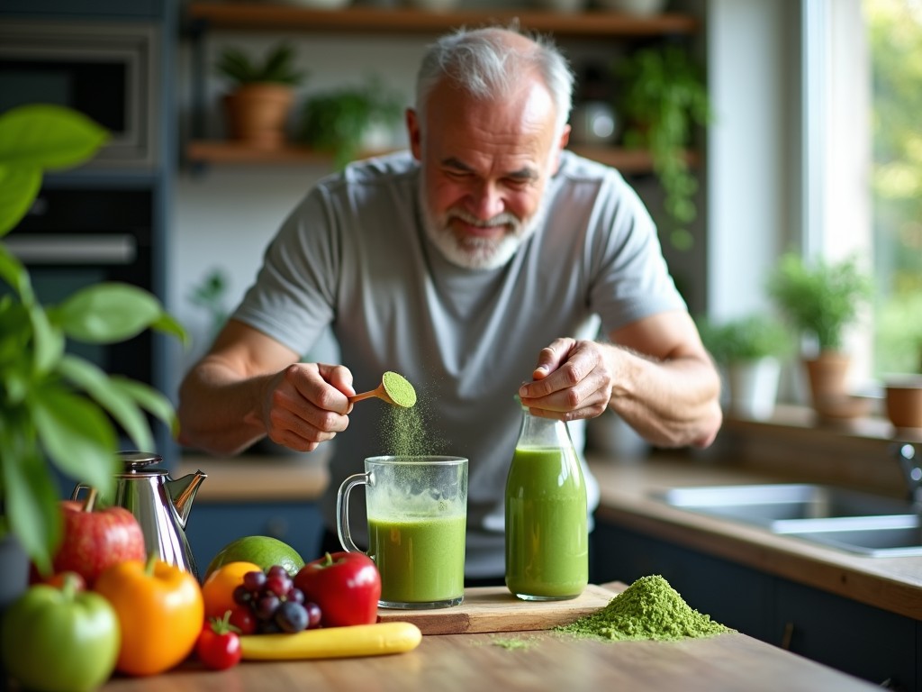 Matcha Tee Eignet sich Auch Für Diesen Fitten älteren Herrn Um Sein Wohlfühlgewicht Zu Halten