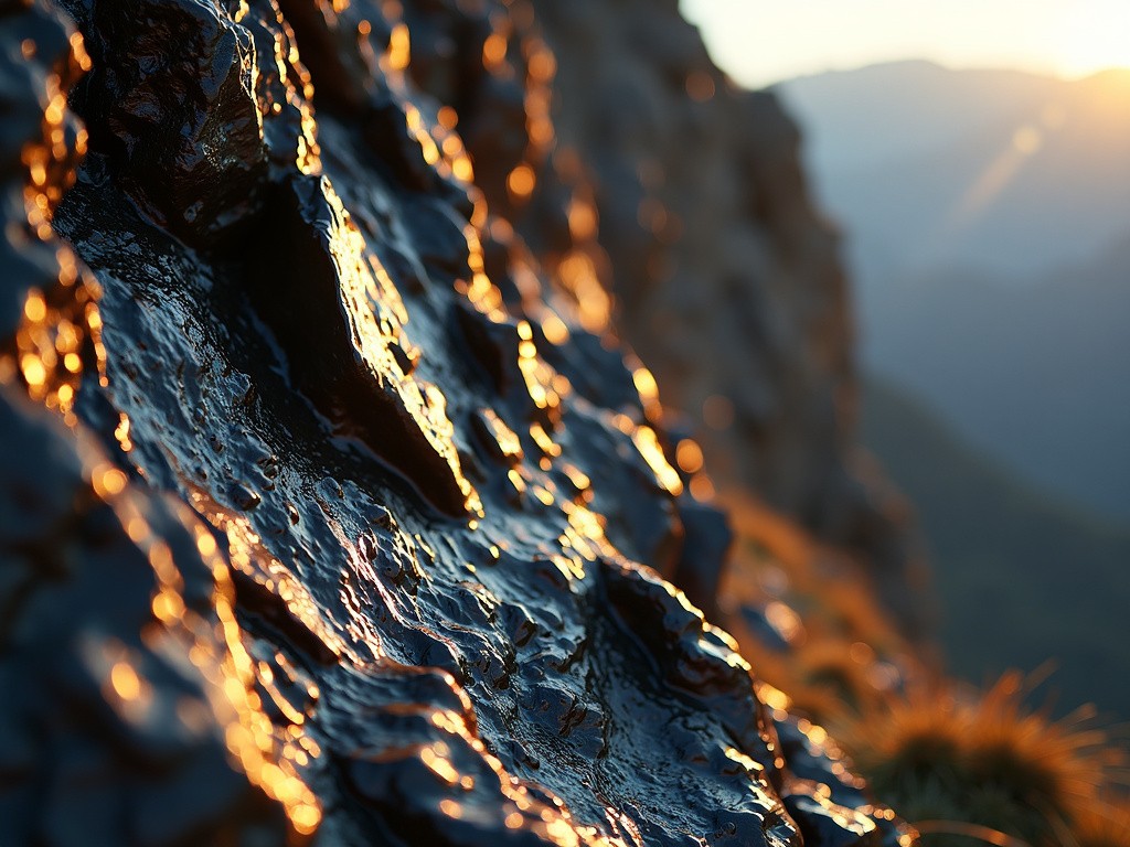 Shilajit Sickert Meist In Tropfen Aus Den Felsen Im Himalaya, Ein Einzigartig Natürliches Lebenselixier