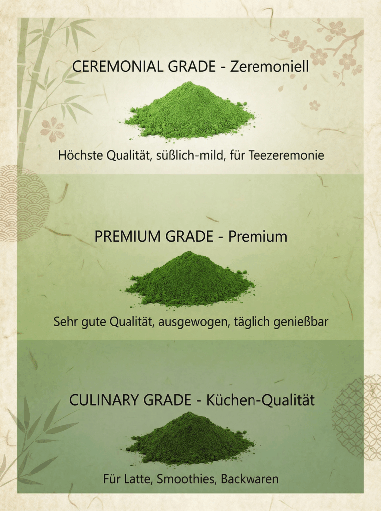 Matcha qualitaetsstufen poster einfach ki skywork