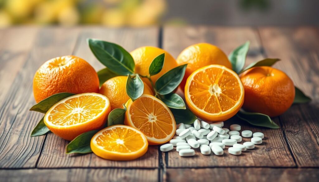 Vitamin C wie aus diesen saftigen Orangen und Zink sind wichtig, um keinen Schnupfen zu bekommen  