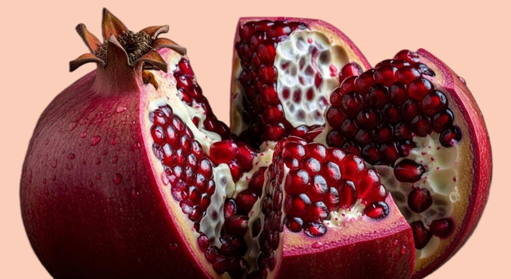 Granatapfel in grossaufnahme, ein großer unterstützer ihrer gesundheit. symbolbild.