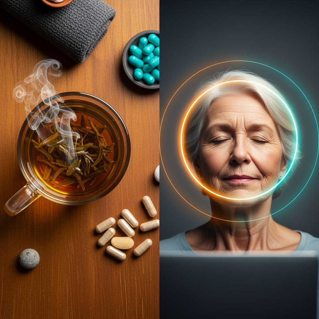 Magnesium Bisglycinat und Tee sorgt für diese fitte Seniorin für Entspannung und Ruhe. Symbolbild.