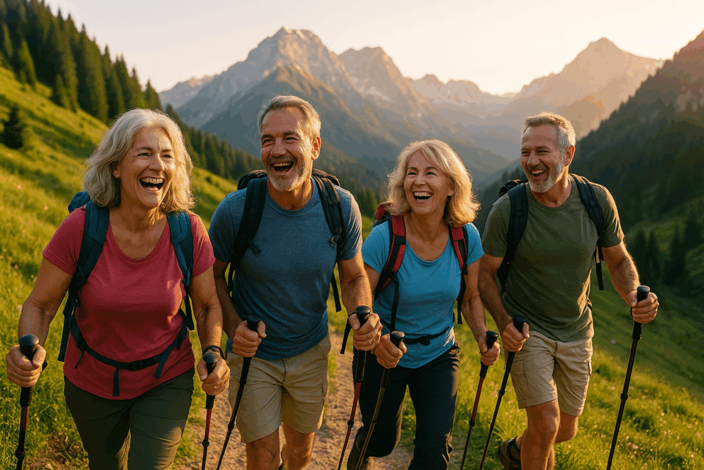 Zellgesundheit kann mit wandern erreicht werden. symbolbild.