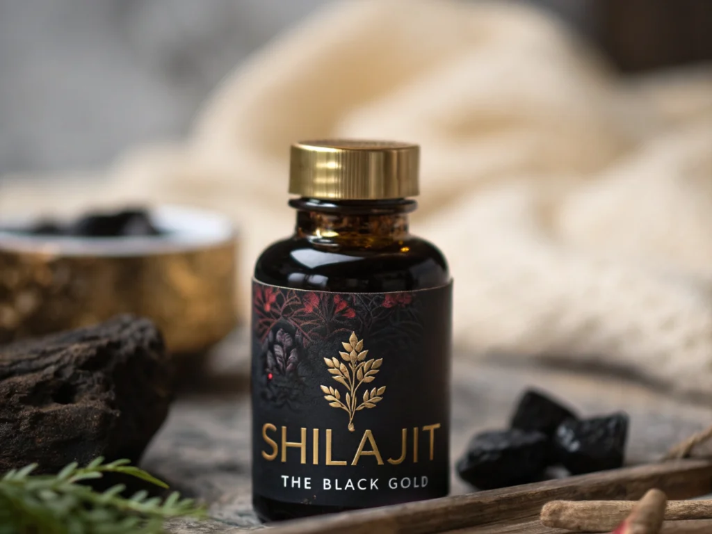 Shilajit black gold himalaya symbolbild