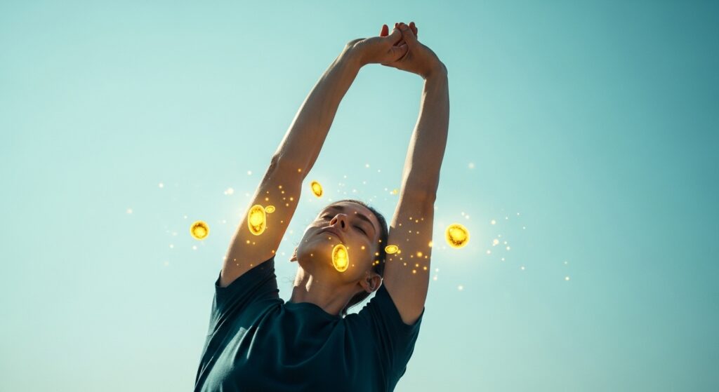 Biohacking mit einem energievollen Morgen Ritual wie diese fitte Dame es macht. Symbolbild.