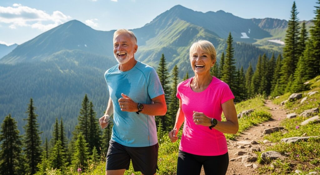 Lange Health Span ist einfach zu erreichen mit Sport und gesunder Ernährung. 
