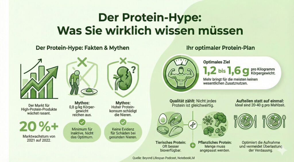 Protein Fakten Hype Infografik. Google.