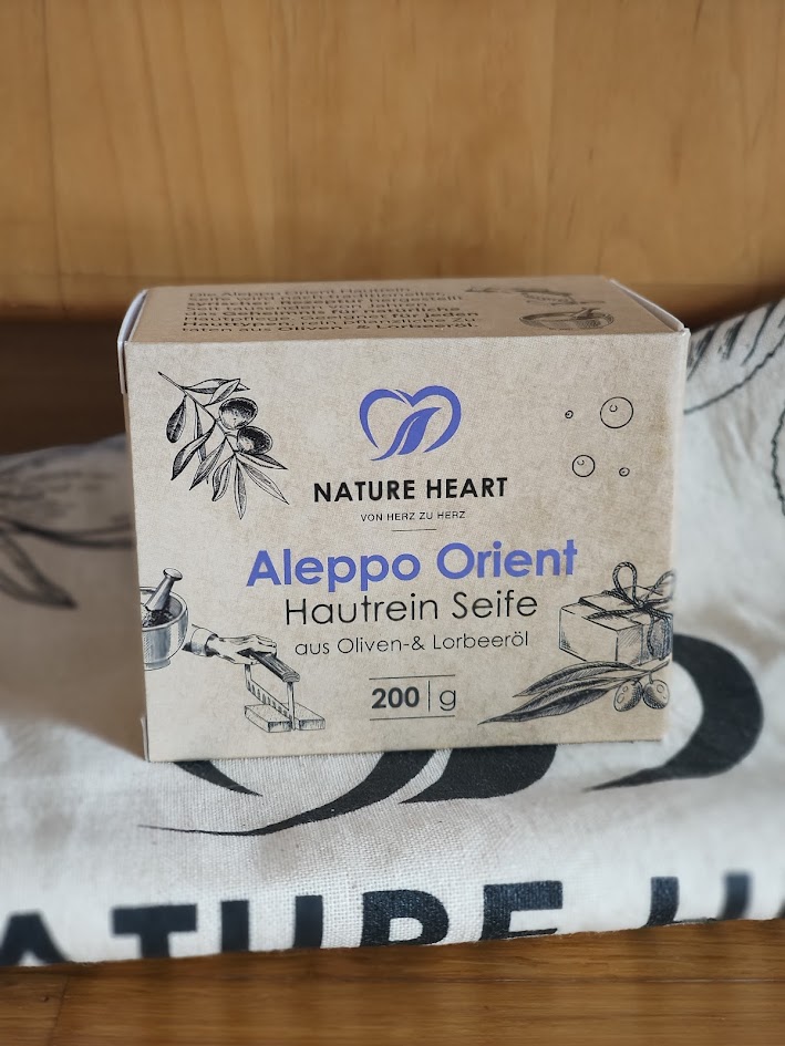 Seife Aleppo Orient Nature Heart. Produktbild.